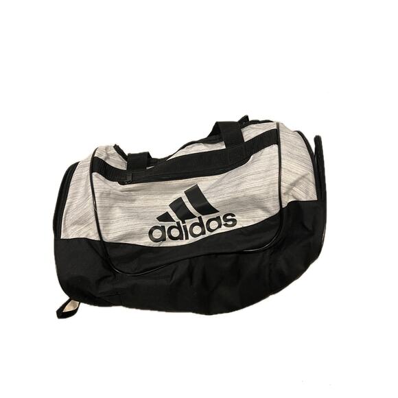 Adidas Defender Medium 20"x12"x10" White Black Duffel Bag - Picture 1 of 6